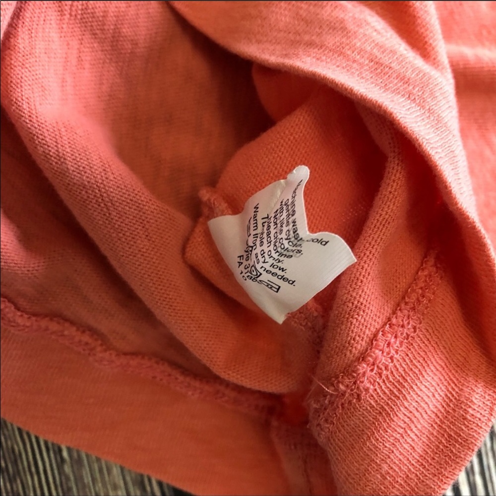 J Crew Factory long sleeve t-shirt peachy coral Sm - Picture 4 of 7